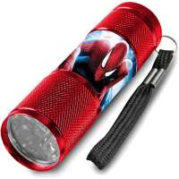 SpiderMan Alu LED Kinder Taschenlampe Rot